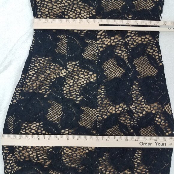 ICE ICEBERG IT 42/ US S Black Cocktail Sheath Dress Spaghetti Straps Lace knit - Picture 11 of 12